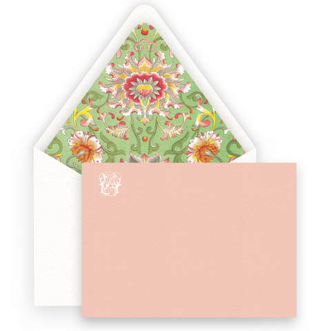 Floral Pink Florentine Style Lined Women's Stationery