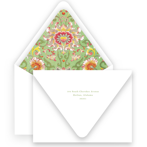 Floral Pink Florentine Style Lined Women's Stationery