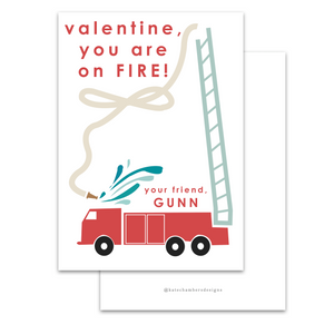 Firetruck Valentine's Day Card