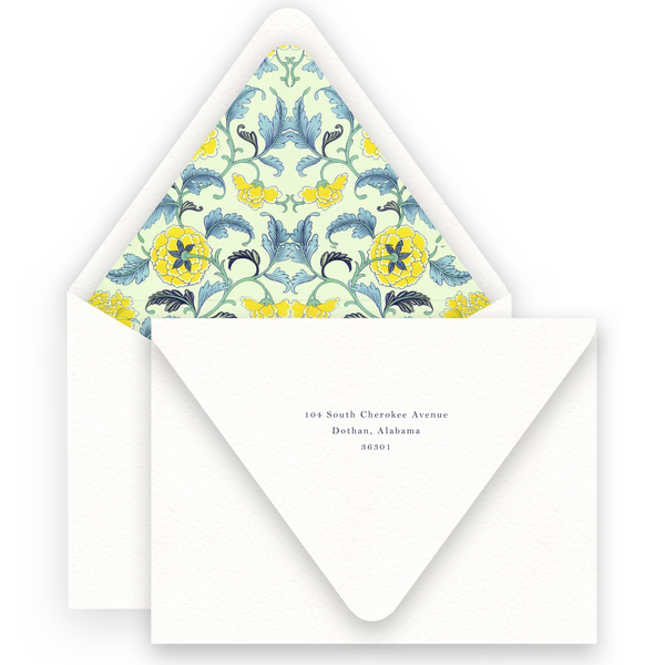 Floral Mint Flourished Lined Women's Stationery