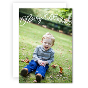 Full Photo Merry Christmas Landscape Holiday Card