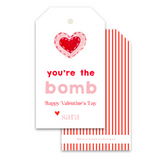 You're the Bomb Pink Heart Valentine's Day Gift Tag