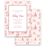 Pink Holiday Scenes Holiday Invitation
