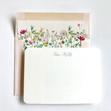 Watercolor Floral Lined Square Flap Women's Stationery
