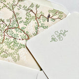 Watercolor Chinoiserie Lined Women's Stationery