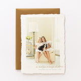 Deckled Edge Cotton Foil Printed Holiday Christmas Card