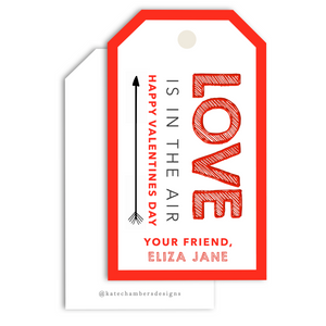 Love Is In The Air Valentine's Day Gift Tag