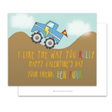 Monster Truck Valentine's Day Card