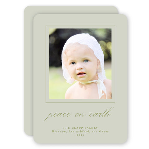 Soft Green Peace on Earth Holiday Card