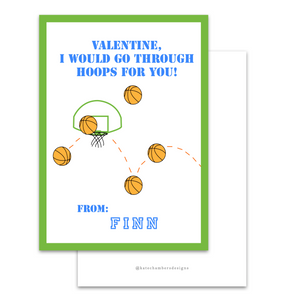 Hoops for You Valentine's Day Card (Portrait)