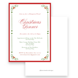 Green & Red Border Holiday Party Invitation