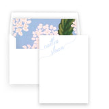 Periwinkle Blue Hydrangea Floral Lined Square Flap Women's Stationery