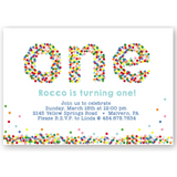 Sprinkles & Confetti ONE Kids Birthday Party Invitation