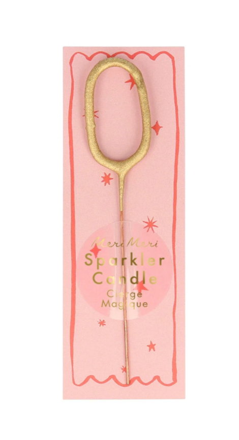 Mini Number Sparkler Candle - Number 0