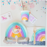 Meri Meri Rainbow + cloud party plates