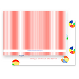 Beach Balls & Stripes Birthday Party Invitation