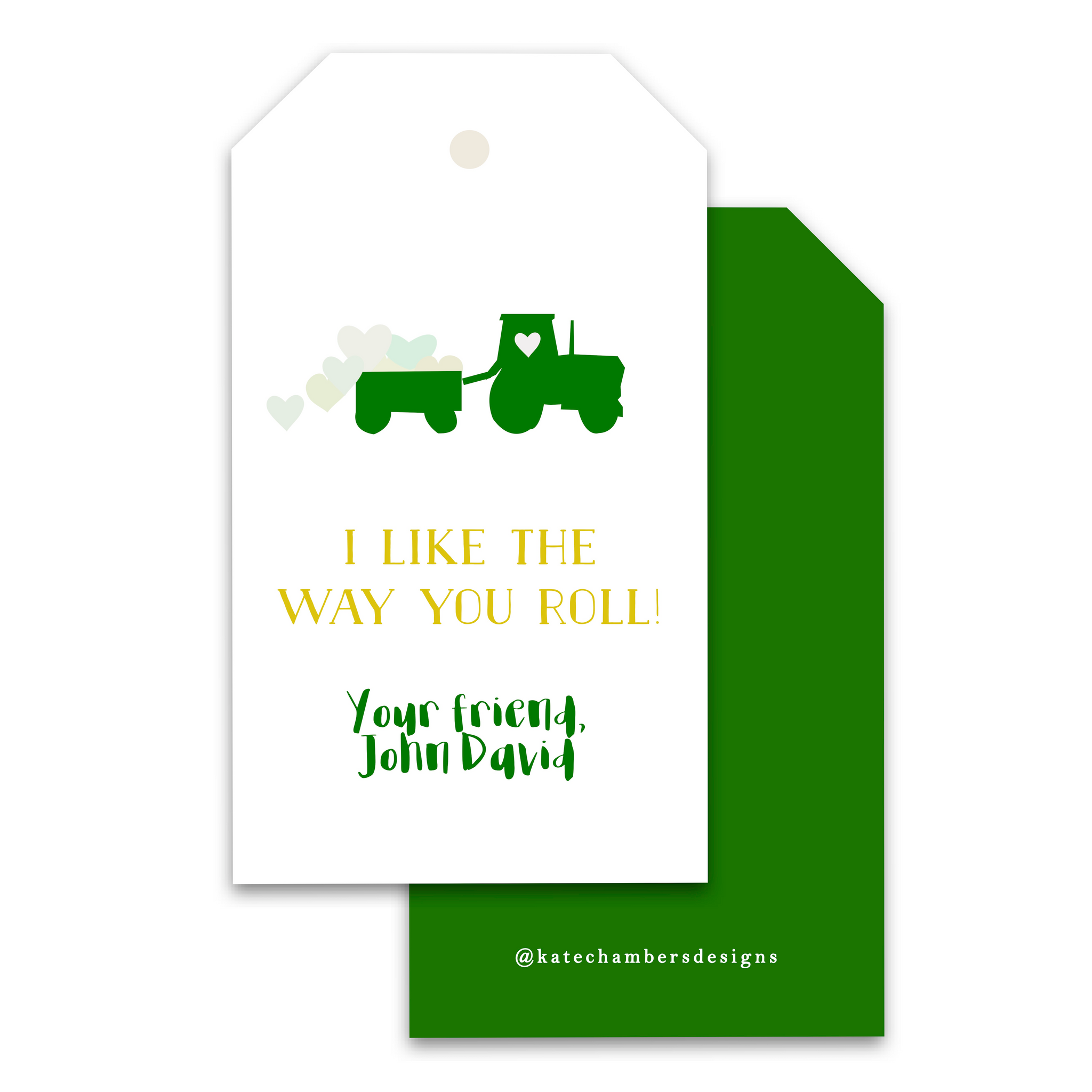 Tractor Valentine's Day Gift Tag