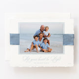 Deckled Edge Letterpress Ribbon Holiday Card