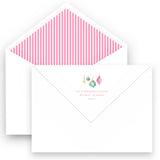 Bright Ornaments & Garland Holiday Card (Stripe Pink Liner)