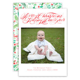 Watercolor Greens & Berries Holiday Card