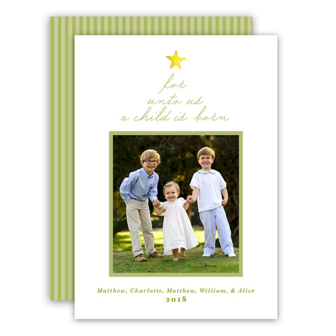 "Unto Us a Child is Born" Holiday Card