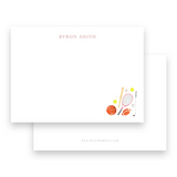 Boy's Watercolor All Sports Lined Stationery