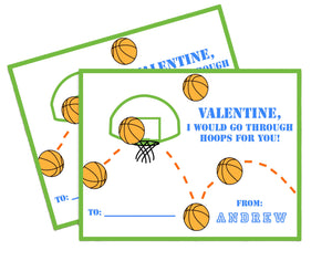 Hoops for You Valentine's Day Card (Landscape)