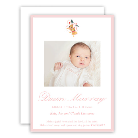 Bells & Bow Holiday Birth Announcement