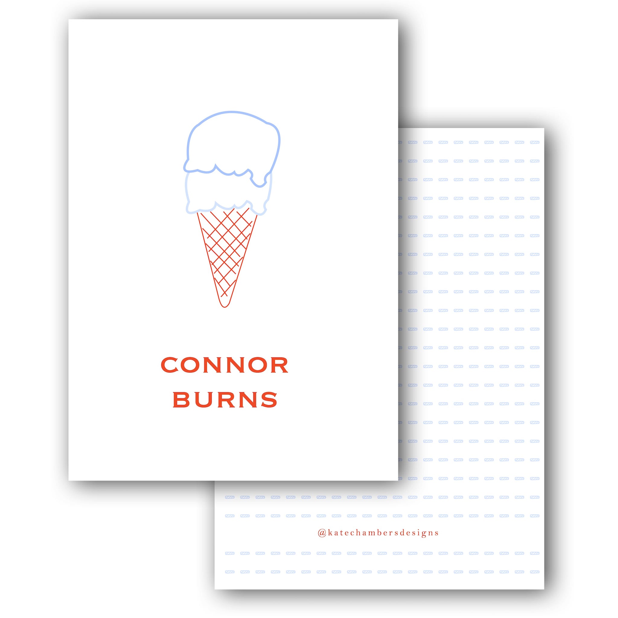 Blue Ice Cream Cone Enclosure Card