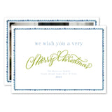 Blue Scalloped Watercolor Holiday Card