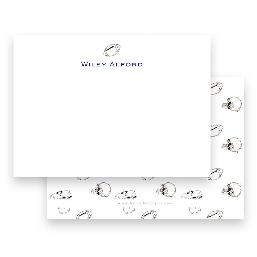 Boy's Brown Football Lined Stationery