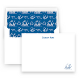 Boy's Blue Pirate Ship Lined Stationery