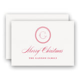 Elegant Family Monogram Holiday Enclosure Card