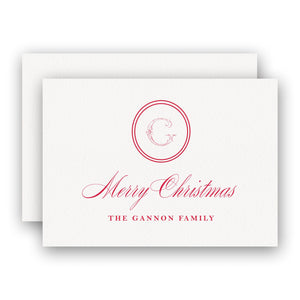 Elegant Family Monogram Holiday Enclosure Card