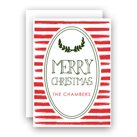 Striped Merry Christmas Holiday Enclosure Card