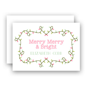 Pastel Christmas Lights Holiday Enclosure Card