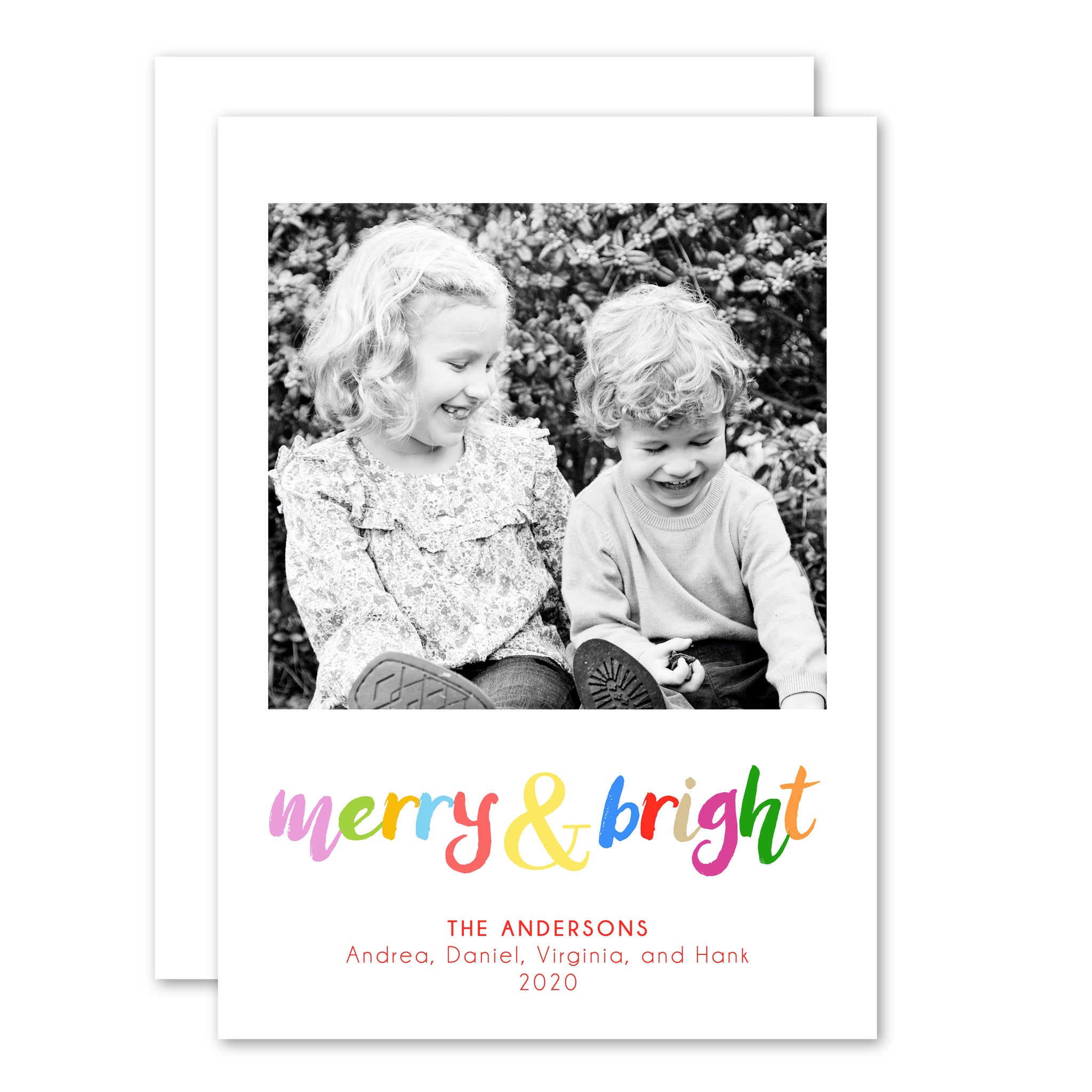 Colorful Merry & Bright Holiday Card