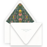 Floral Forest Green Florentine Style Lined Women's Stationery