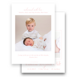 Girl's Peach Monogram Wreath Birth Announcement