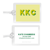 Women's Green Shadow Font Laminated Bag Tag