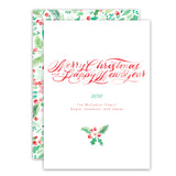 Watercolor Greens & Berries Holiday Card