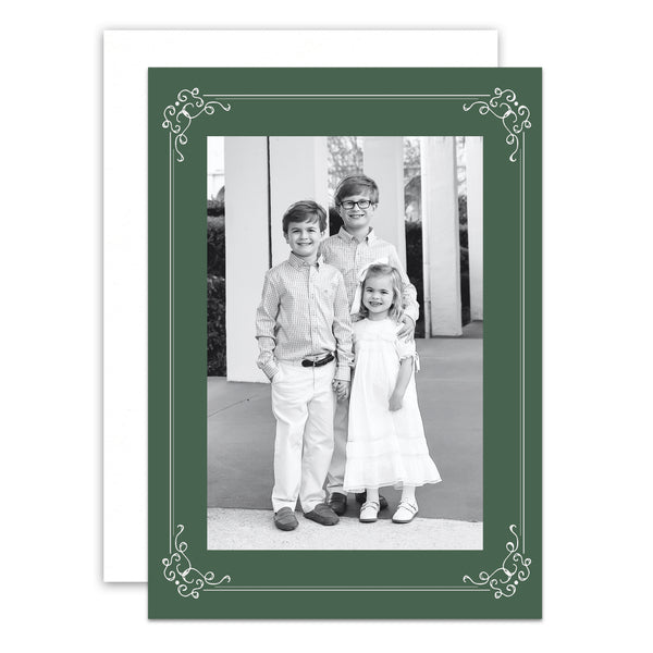 Green Simple Wreath Holiday Card