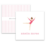 Arabesque Gymnast Square Enclosure Card