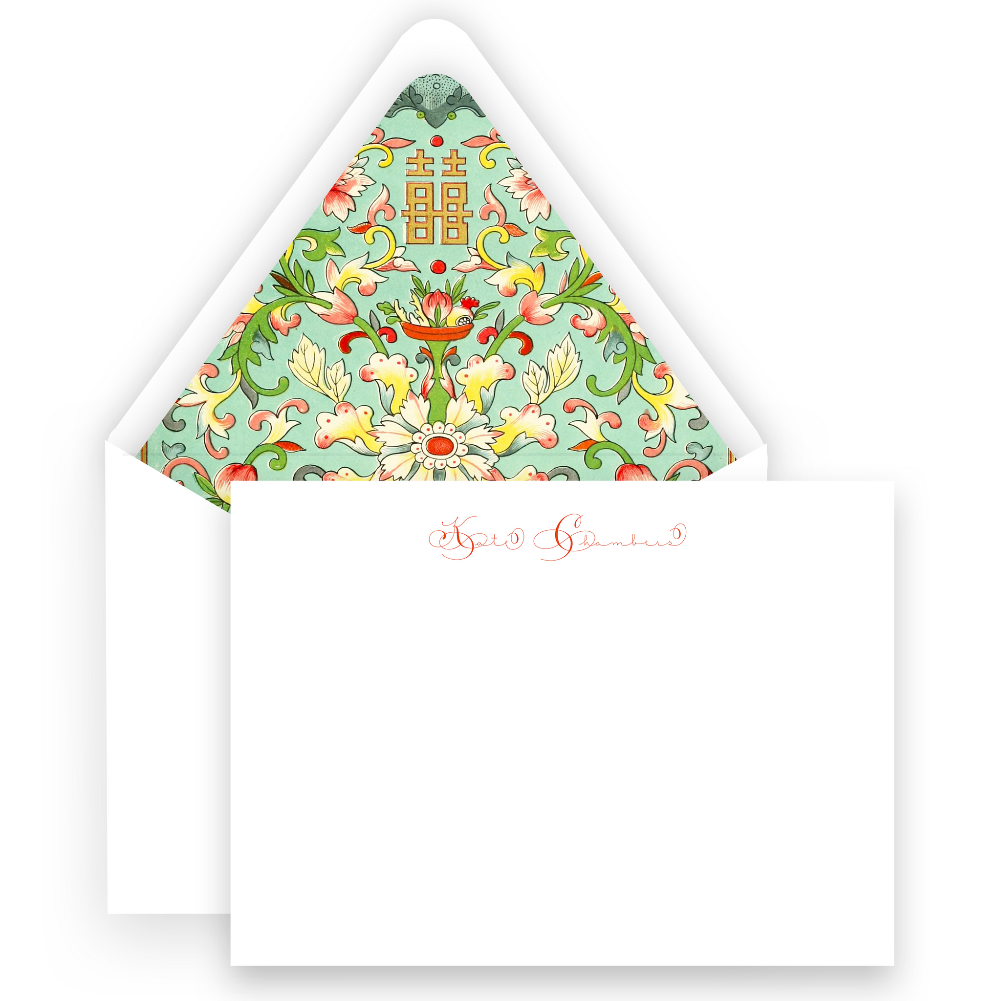Watercolor Italian Florentine Lined Women's Stationery
