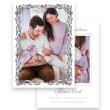 Lilac Pinecone Birth Announcement #1