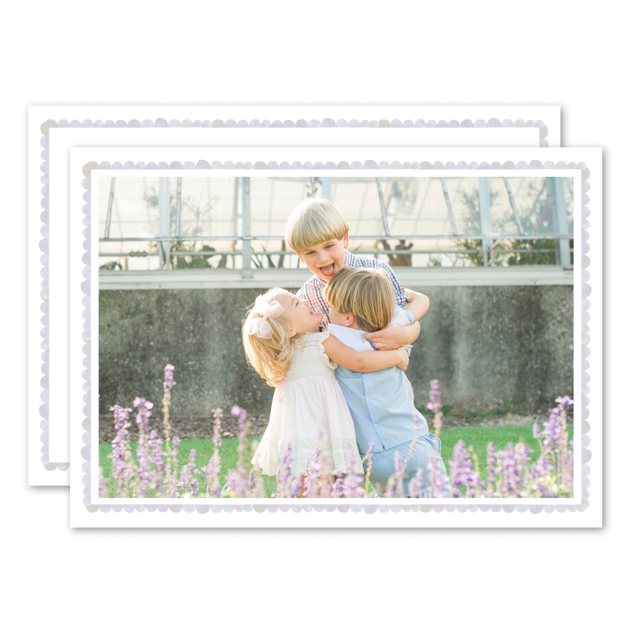 Lilac Scalloped Watercolor Holiday Card