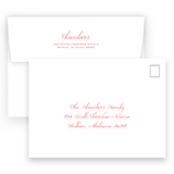 Pink & Red Berry Leaf Border Portrait Holiday Card