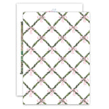 Trellis Garland & Pink Bow Holiday Card