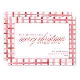 Watercolor Pink & Red Stripe Holiday Card