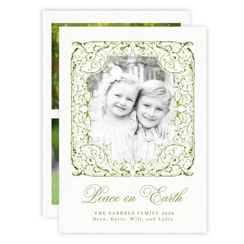 Ivy Green Border Holiday Card